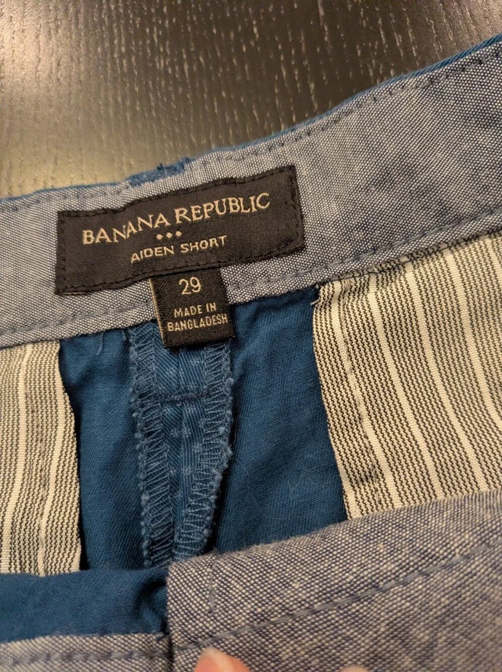 Banana Republic Men's Teal Micro-Print Flat Front Shorts
